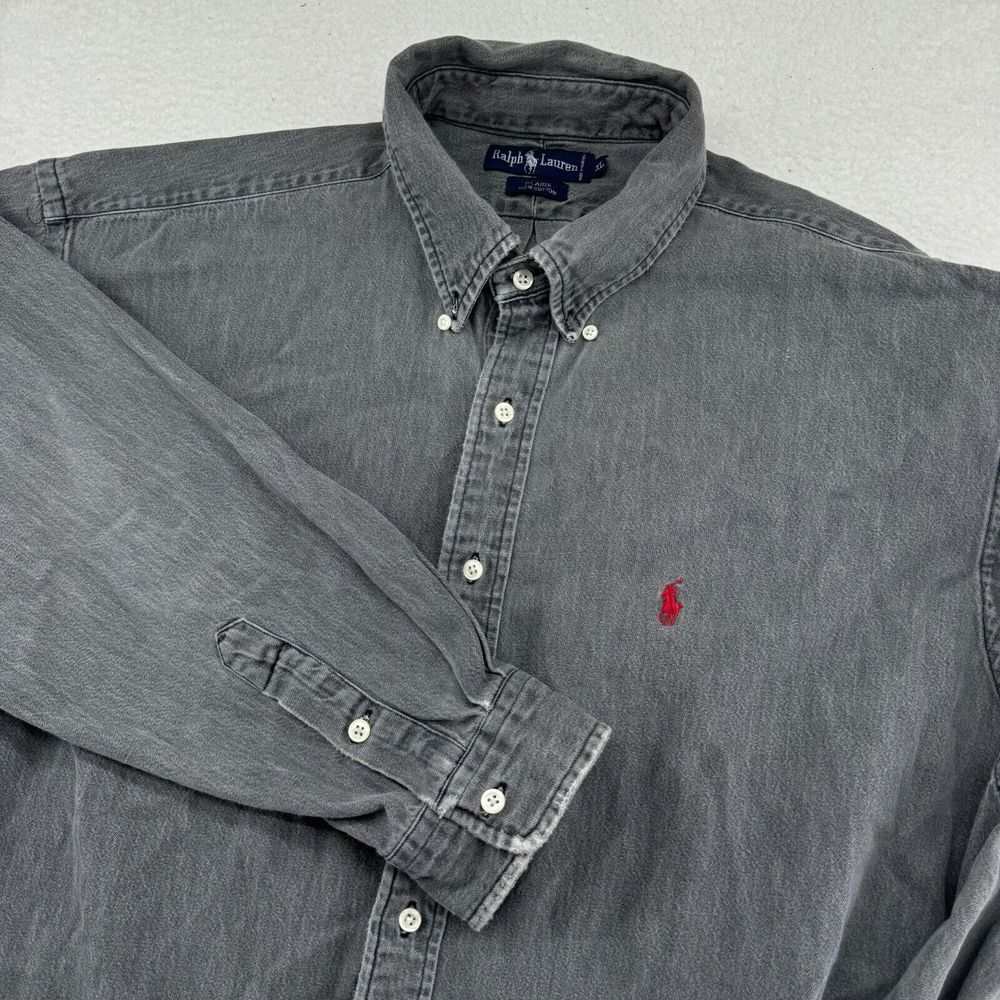 Ralph Lauren Blaire Shirt Mens XL Gray Heavyweight Long Sleeve Button Down Pony